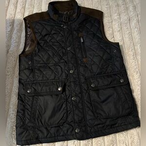 Zara Men's Navy Quilted Black Vest L
